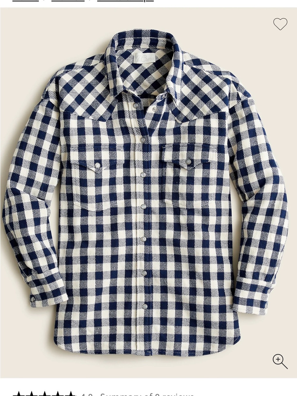 J.Crew Gingham Shirt Jacket
